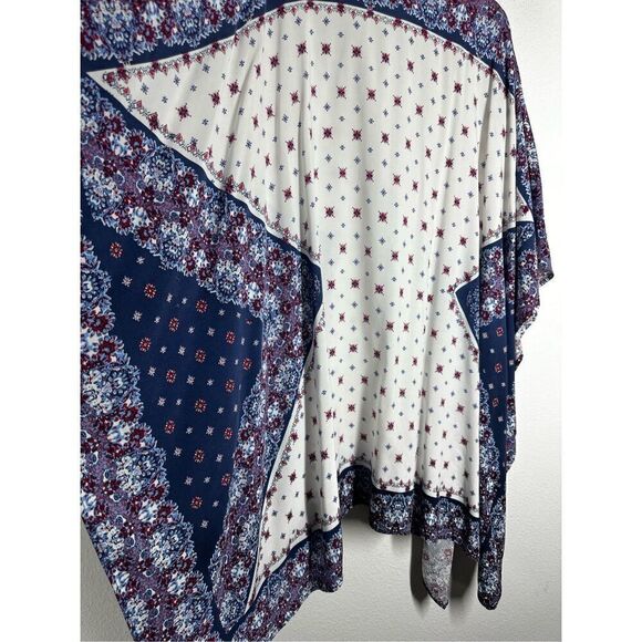 Eye Shadow Women's Wrap Cover-up Shawl Side Tassle Ties Bohemian Beachy Size XL - Picture 4 of 14